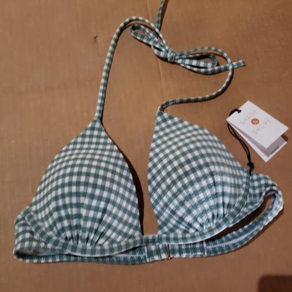 Shade & Shore Seersucker Bikini Swim Top 32C - Picture 2 of 5